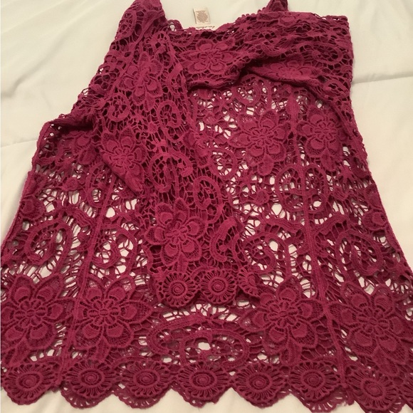 LEMODA croch sweater wine colored size XL nice over camisole sexy look - Picture 2 of 6